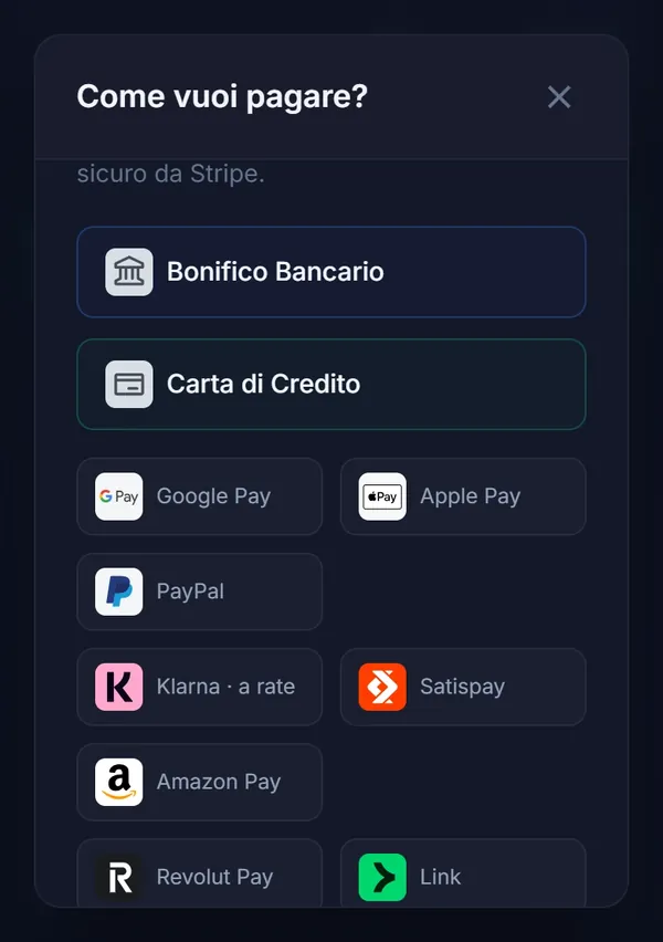 Pulsanti di Pagamento Mobile